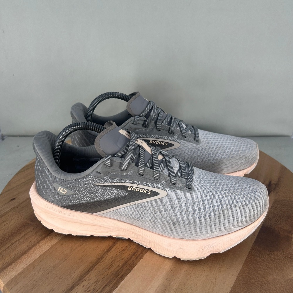 Brooks Launch 10 Womens Running Shoes Grey Pink 1203981B179 Size 10 Medium B